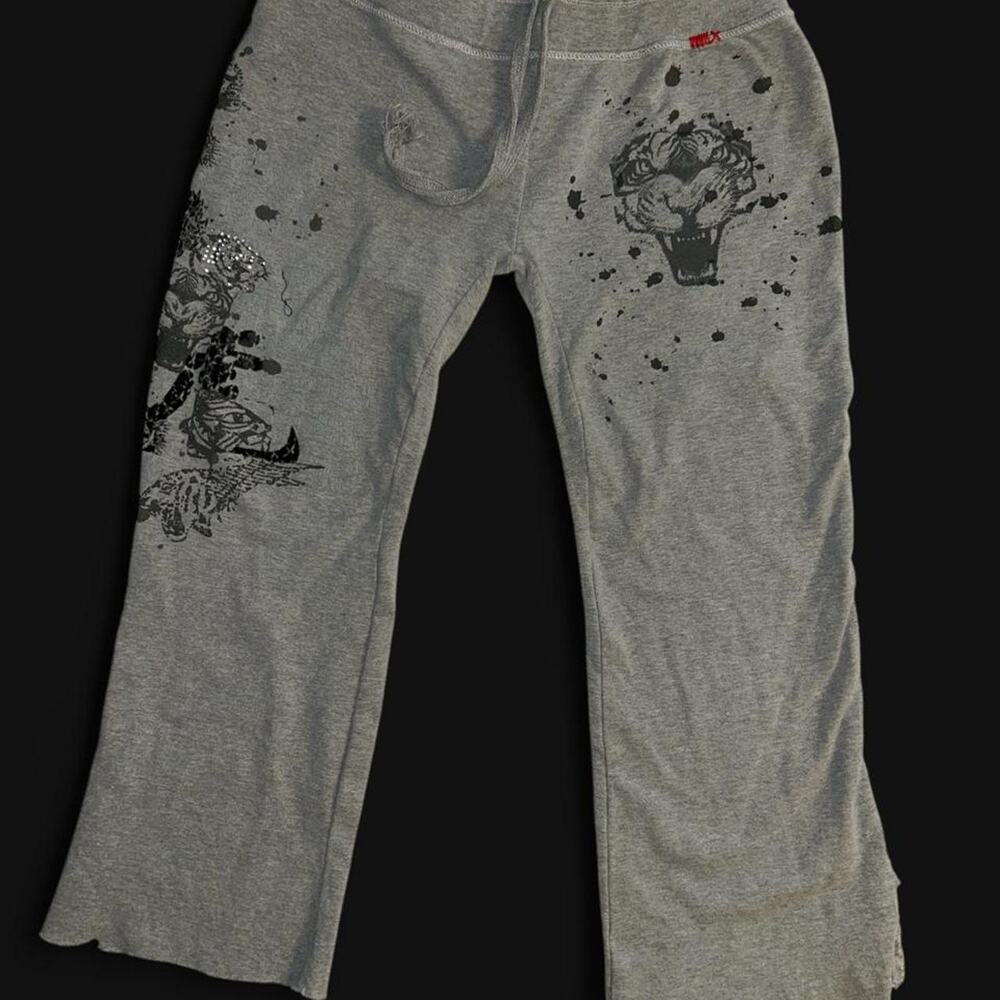 Grunge Romeo &  Juliet Couture  Low-Rise Gray Sweatpants
